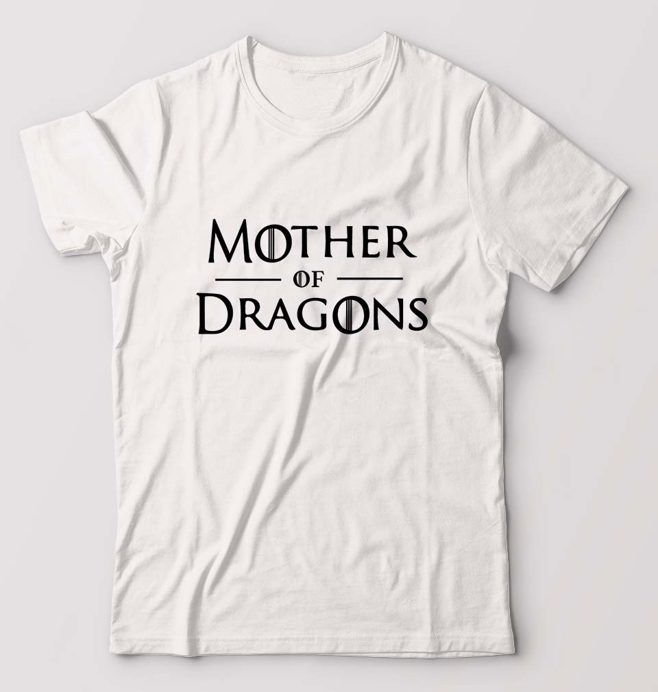 Mother of Dragons (GOT) T-Shirt for Men-White-Ektarfa.online