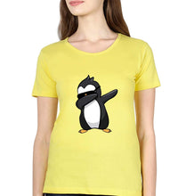 Load image into Gallery viewer, Dab Penguin T-Shirt for Women-Yellow-Ektarfa.online
