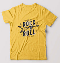 Load image into Gallery viewer, Rock N Roll T-Shirt for Men-S(38 Inches)-Golden Yellow-Ektarfa.online
