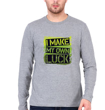 Load image into Gallery viewer, Luck Full Sleeves T-Shirt for Men-S(38 Inches)-Grey Melange-Ektarfa.online

