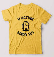 Load image into Gallery viewer, Among Us T-Shirt for Men-S(38 Inches)-Golden Yellow-Ektarfa.online
