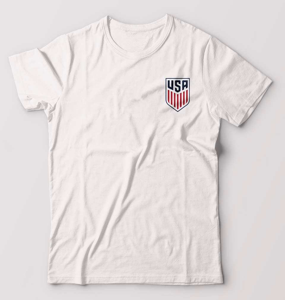 USA Football T-Shirt for Men-S(38 Inches)-White-Ektarfa.online