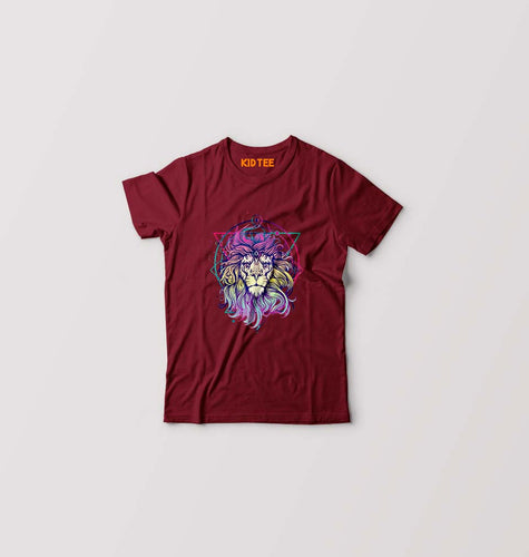 Psychedelic Lion T-Shirt for Boy/Girl-Maroon-Ektarfa.online