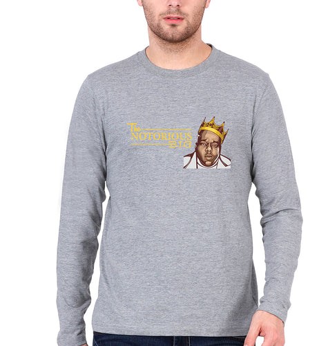 The Notorious B.I.G Full Sleeves T-Shirt for Men-Grey Melange-Ektarfa.online