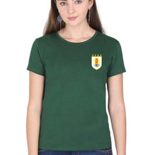 Load image into Gallery viewer, Uruguay Football T-Shirt for Women-XS(32 Inches)-Dark Green-Ektarfa.online
