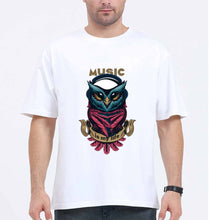 Load image into Gallery viewer, Owl Music Oversized T-Shirt for Men-White-Ektarfa.online

