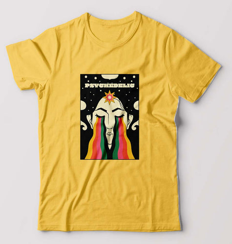 Psychedelic T-Shirt for Men-Golden Yellow-Ektarfa.online
