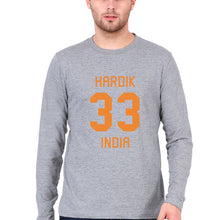 Load image into Gallery viewer, Hardik Pandya Full Sleeves T-Shirt for Men-Grey Melange-Ektarfa.online
