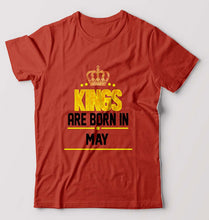 Load image into Gallery viewer, Kings Are Born In May T-Shirt for Men-Brick red-Ektarfa.online
