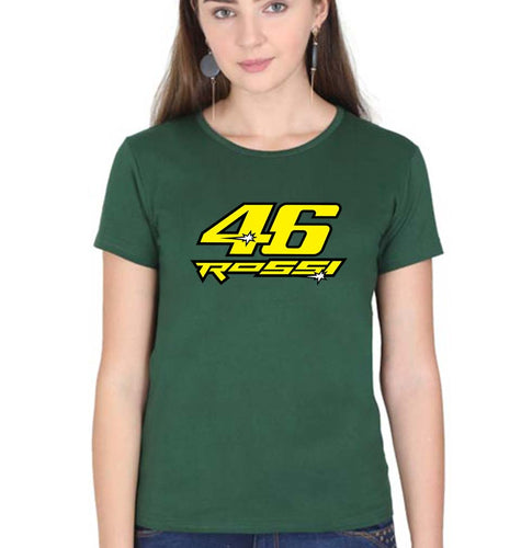 Valentino Rossi(VR 46) T-Shirt for Women-Dark Green-Ektarfa.online