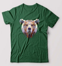 Load image into Gallery viewer, Bear T-Shirt for Men-S(38 Inches)-Dark Green-Ektarfa.online
