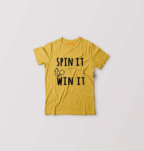 Table Tennie (TT) Kids T-Shirt for Boy/Girl-Golden Yellow-Ektarfa.online