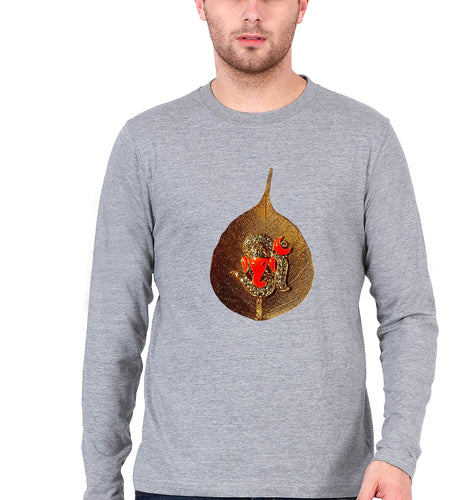 Ganpati Full Sleeves T-Shirt for Men-Grey Melange-Ektarfa.online