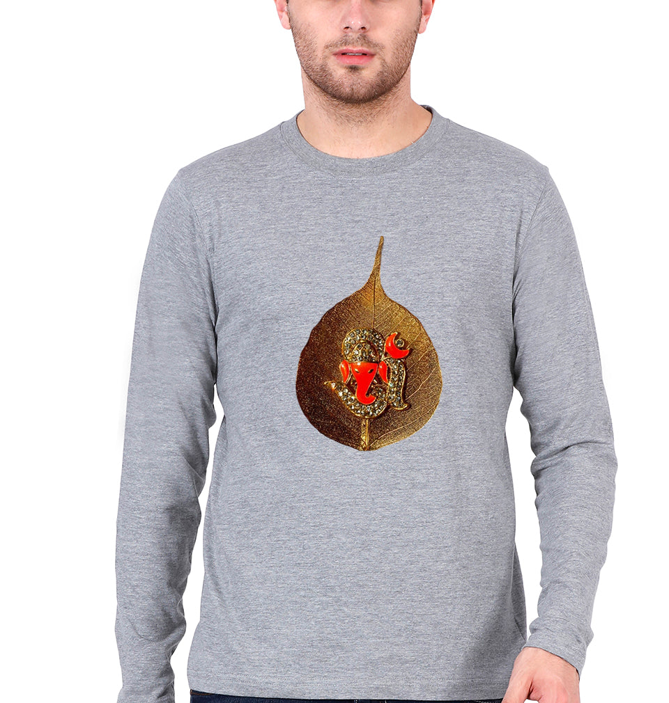 Ganpati Full Sleeves T-Shirt for Men-Grey Melange-Ektarfa.online