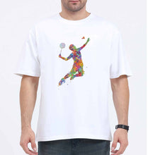 Load image into Gallery viewer, Badminton Oversized T-Shirt for Men-White-Ektarfa.online
