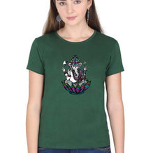 Load image into Gallery viewer, Psychedelic Ganesha T-Shirt for Women-Dark Green-Ektarfa.online
