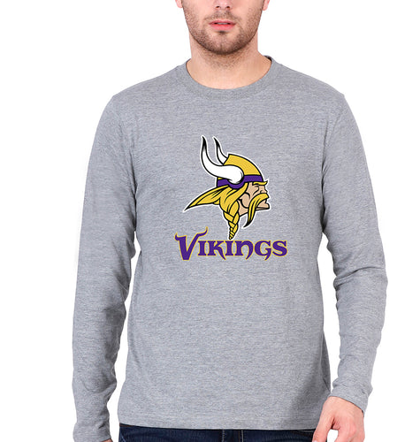 Vikings Full Sleeves T-Shirt for Men-Grey Malenge-Ektarfa.online
