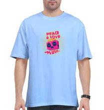 Load image into Gallery viewer, Psychedelic Music Peace Love Oversized T-Shirt for Men-Baby Blue-Ektarfa.online
