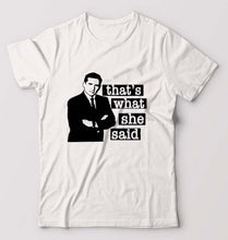 Load image into Gallery viewer, Michael Scott That&#39;s What She Said T-Shirt for Men-White-Ektarfa.online
