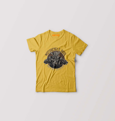 Motercycle Born To Ride Kids T-Shirt for Boy/Girl-Golden Yellow-Ektarfa.online