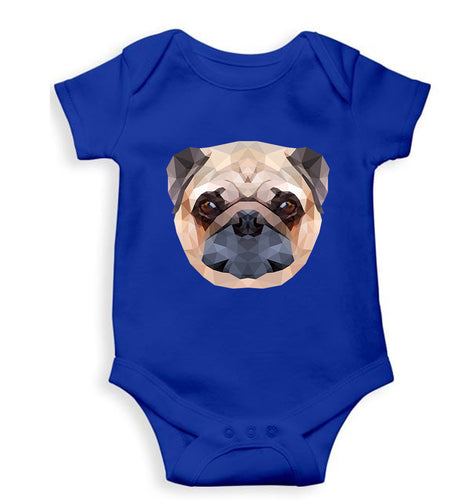 Pug Dog Kids Romper For Baby Boy/Girl-Royal Blue-Ektarfa.online