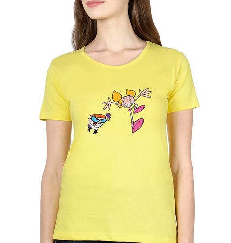 Dexter's Laboratory T-Shirt for Women-Yellow-Ektarfa.online