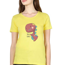 Load image into Gallery viewer, Dinosaur TRex T-Shirt for Women-XS(32 Inches)-Yellow-Ektarfa.online
