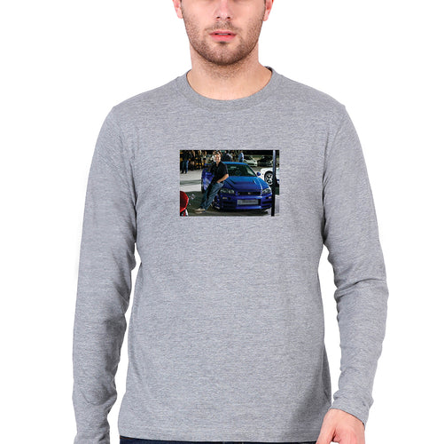 paul walker fast and furious Full Sleeves T-Shirt for Men-Grey Melange-Ektarfa.online