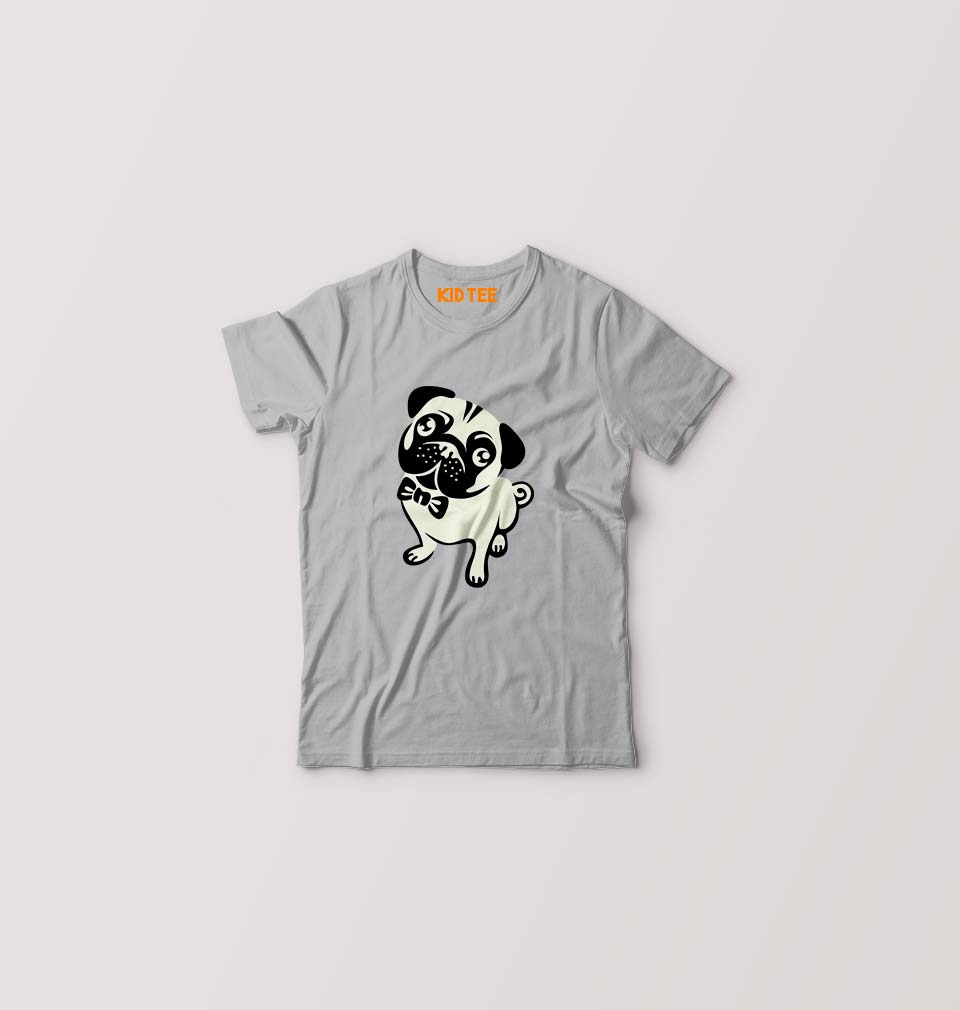 Pug Dog Kids T-Shirt for Boy/Girl-0-1 Year(20 Inches)-Grey-Ektarfa.online
