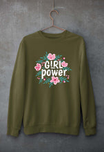 Load image into Gallery viewer, Feminist Girl Power Unisex Sweatshirt for Men/Women-S(40 Inches)-Olive Green-Ektarfa.online
