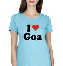 Load image into Gallery viewer, I Love Goa T-Shirt for Women-Light Blue-Ektarfa.online
