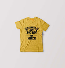 Load image into Gallery viewer, Legends are Born in March Kids T-Shirt for Boy/Girl-Golden Yellow-Ektarfa.online
