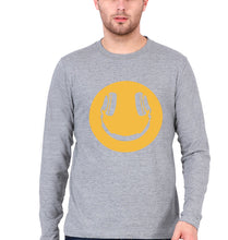 Load image into Gallery viewer, Emoji Headphone Music Full Sleeves T-Shirt for Men-Grey Melange-Ektarfa.online
