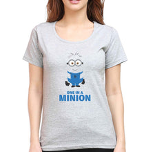 Load image into Gallery viewer, Minion T-Shirt for Women-XS(32 Inches)-Grey Melange-Ektarfa.online
