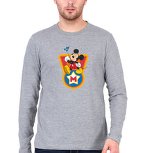 Load image into Gallery viewer, Mickey Mouse Full Sleeves T-Shirt for Men-Grey Melange-Ektarfa.online
