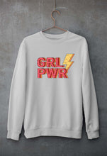 Load image into Gallery viewer, Feminist Girl Power Unisex Sweatshirt for Men/Women-S(40 Inches)-Grey Melange-Ektarfa.online
