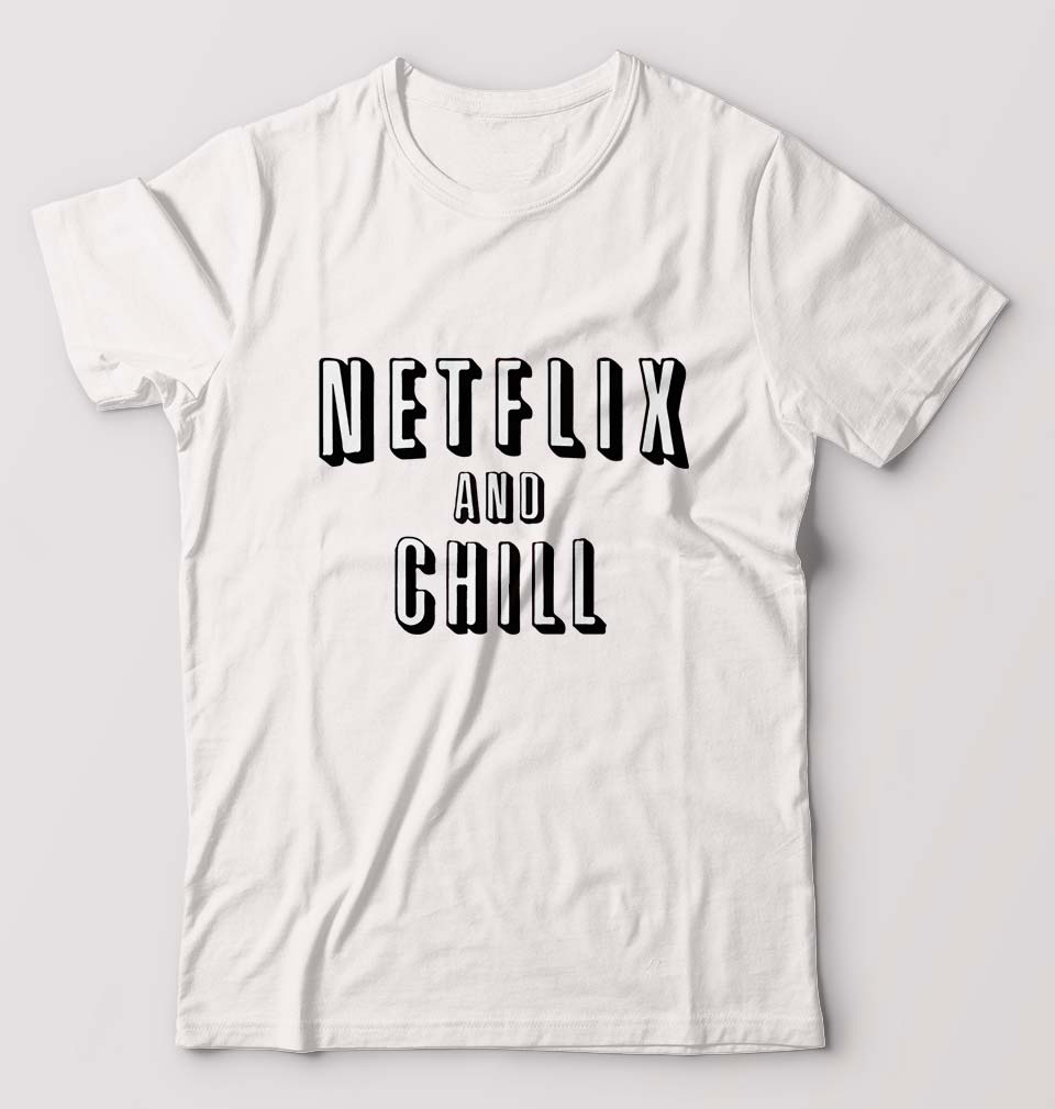 Netflix and Chill T-Shirt for Men-White-Ektarfa.online
