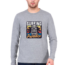 Load image into Gallery viewer, Surfing California Full Sleeves T-Shirt for Men-S(38 Inches)-Grey Melange-Ektarfa.online
