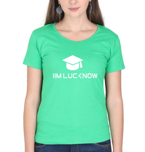 IIM L Lucknow T-Shirt for Women-XS(32 Inches)-flag green-Ektarfa.online