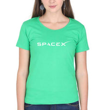 Load image into Gallery viewer, SpaceX T-Shirt for Women-XS(32 Inches)-Flag Green-Ektarfa.online
