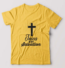 Load image into Gallery viewer, Jesus T-Shirt for Men-S(38 Inches)-Golden Yellow-Ektarfa.online
