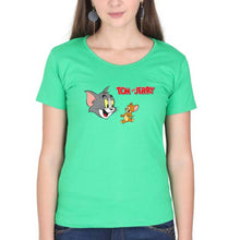 Load image into Gallery viewer, Tom and Jerry T-Shirt for Women-XS(32 Inches)-flag green-Ektarfa.online
