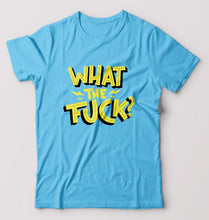 Load image into Gallery viewer, What The Fuck T-Shirt for Men-S(38 Inches)-Light Blue-Ektarfa.online
