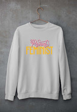 Load image into Gallery viewer, Feminist Unisex Sweatshirt for Men/Women-S(40 Inches)-Grey Melange-Ektarfa.online

