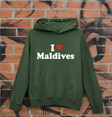 I Love Maldives Unisex Hoodie for Men/Women-Dark Green-Ektarfa.online