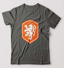 Load image into Gallery viewer, Netherlands Football T-Shirt for Men-S(38 Inches)-Charcoal-Ektarfa.online
