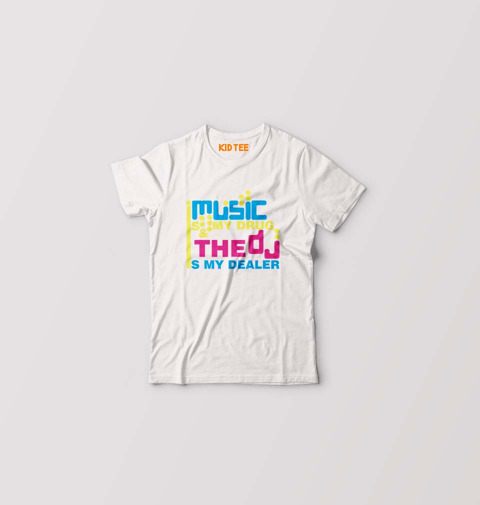 Music Kids T-Shirt for Boy/Girl-0-1 Year(20 Inches)-White-Ektarfa.online