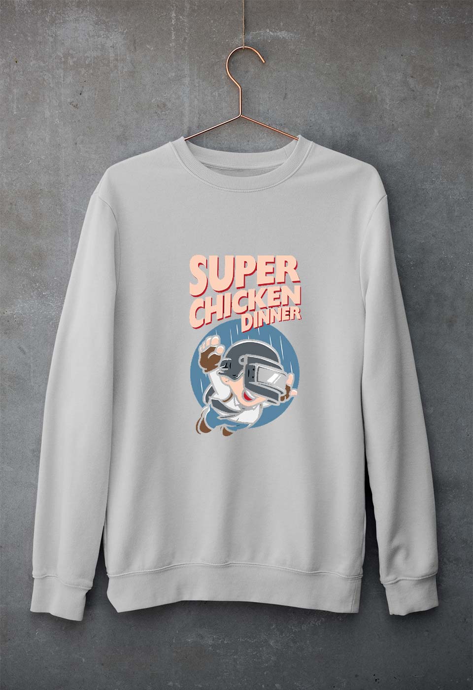 PUBG Super Chicken Dinner Unisex Sweatshirt for Men/Women-Grey Melange-Ektarfa.online