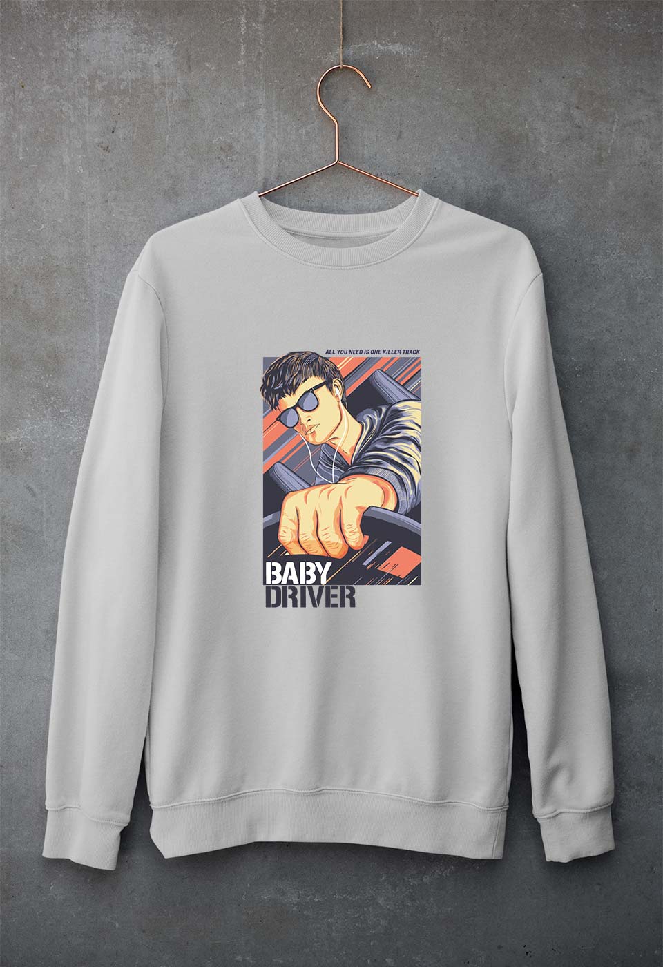 Baby Driver Unisex Sweatshirt for Men/Women-Grey Melange-Ektarfa.online