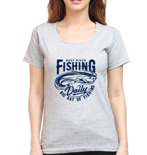 Load image into Gallery viewer, Fishing T-Shirt for Women-Grey Melange-Ektarfa.online
